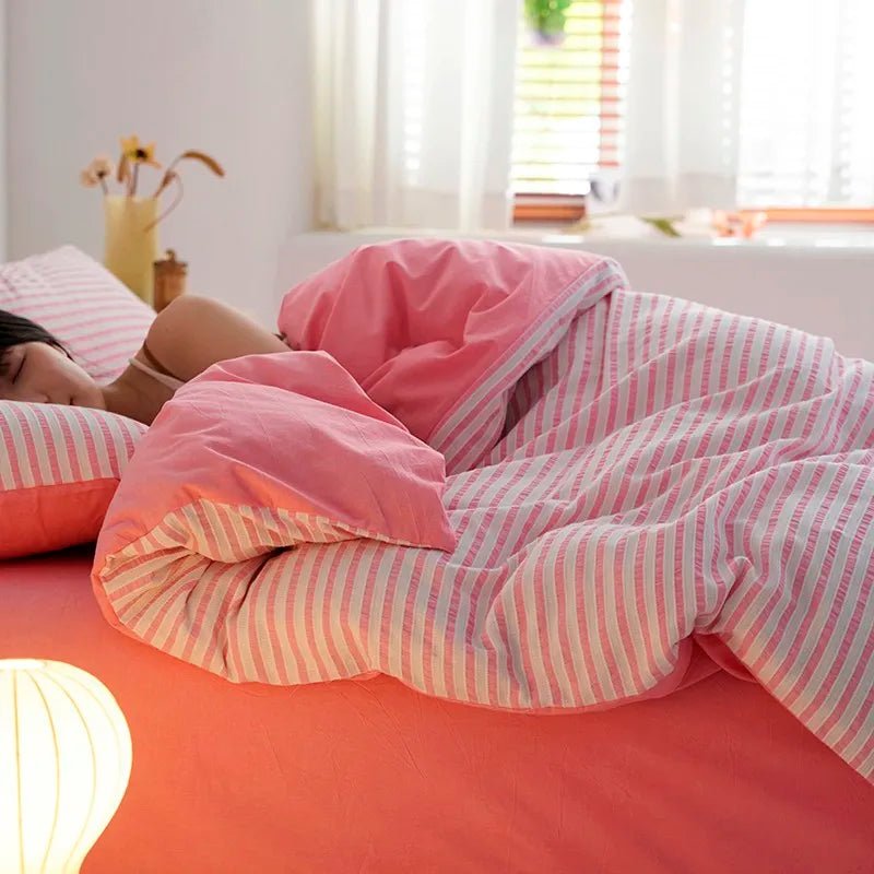 Sunrise Stripes Bedding Set - WhisperLinens