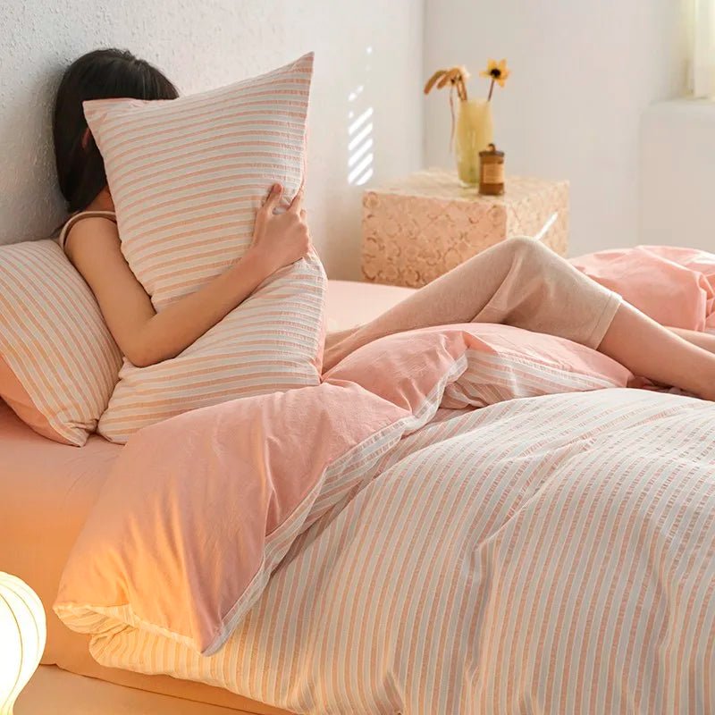 Sunrise Stripes Bedding Set - WhisperLinens