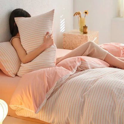 Sunrise Stripes Bedding Set - WhisperLinens