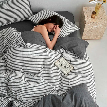 Sunrise Stripes Bedding Set - WhisperLinens