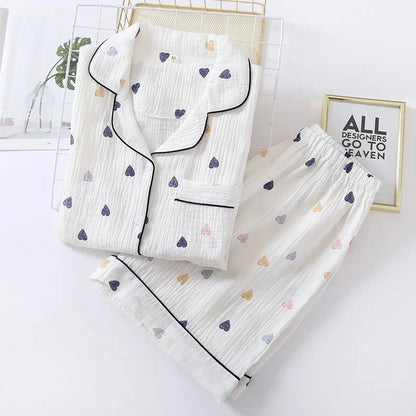 Sweetheart Cotton Pajama Set - WhisperLinens