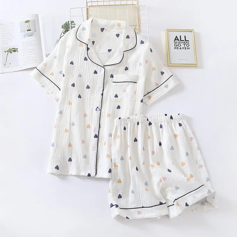 Sweetheart Cotton Pajama Set - WhisperLinens