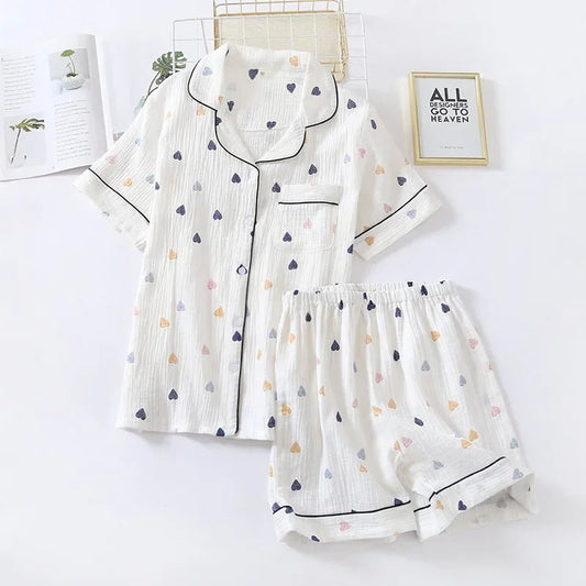 Sweetheart Cotton Pajama Set - WhisperLinens
