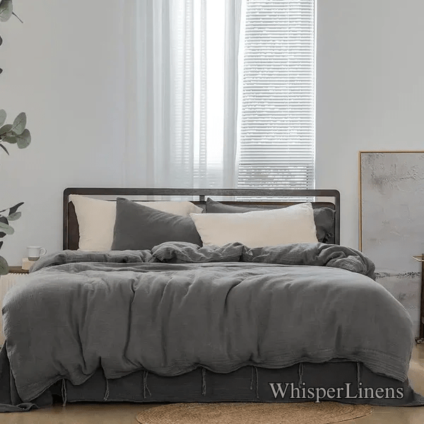 Textured Fringe Bedding Set - WhisperLinens