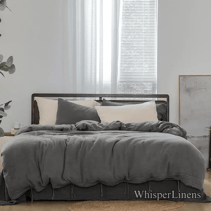 Textured Fringe Bedding Set - WhisperLinens