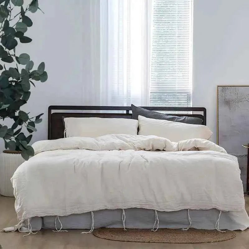 Textured Fringe Bedding Set - WhisperLinens