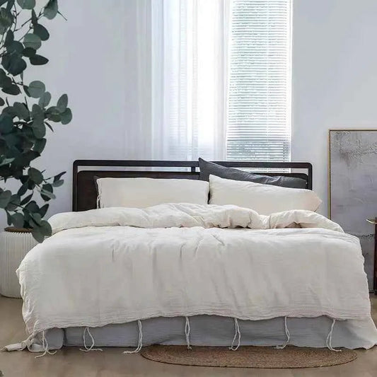 Textured Fringe Bedding Set - WhisperLinens