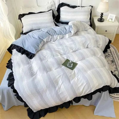 Textured Stripe Ruffle Bedding Collection