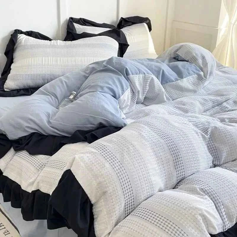 Textured Stripe Ruffle Bedding Collection