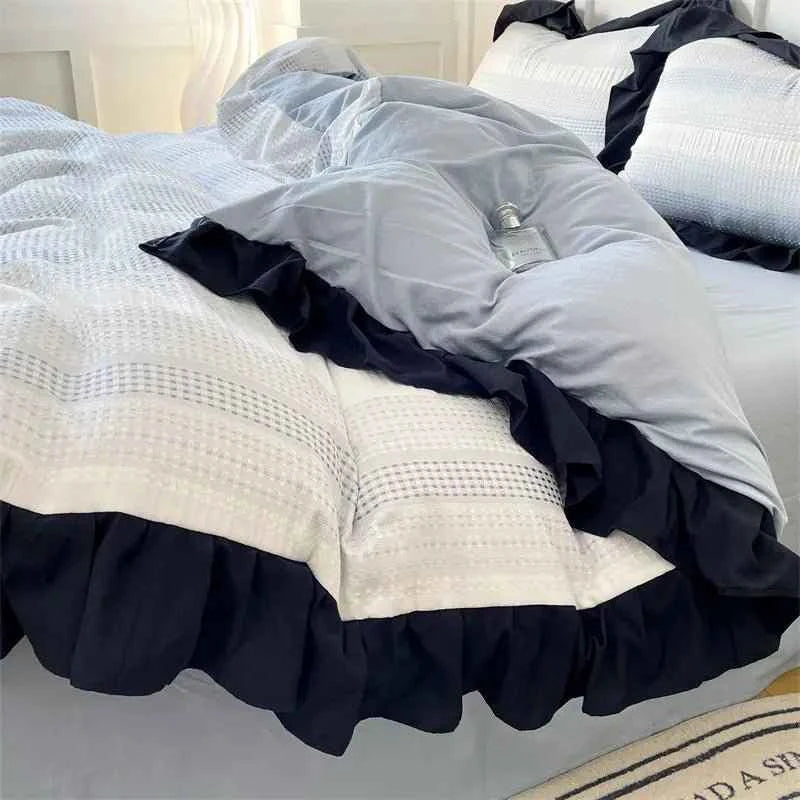 Textured Stripe Ruffle Bedding Collection