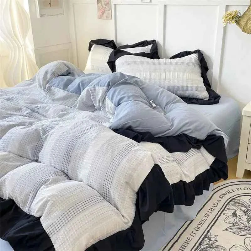 Textured Stripe Ruffle Bedding Collection