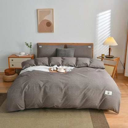 Tokyo Plaid Cotton Bedding Set - WhisperLinens