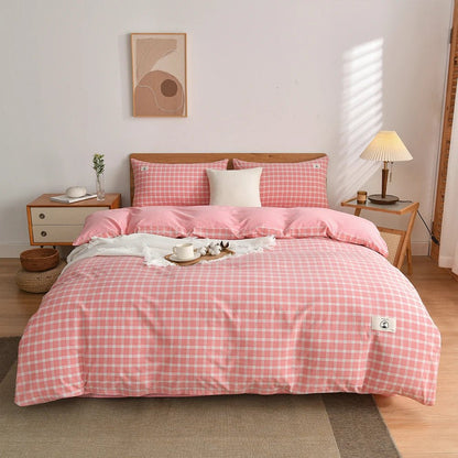 Tokyo Plaid Cotton Bedding Set - WhisperLinens