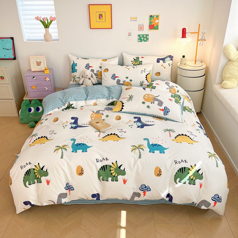 Stomp Dinosaur Print Cotton Bedding Set - Jurassic - WhisperLinens