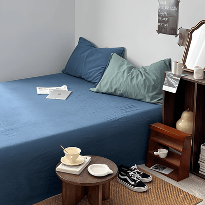 Blue & Fresh Green Cotton Bedding Set
