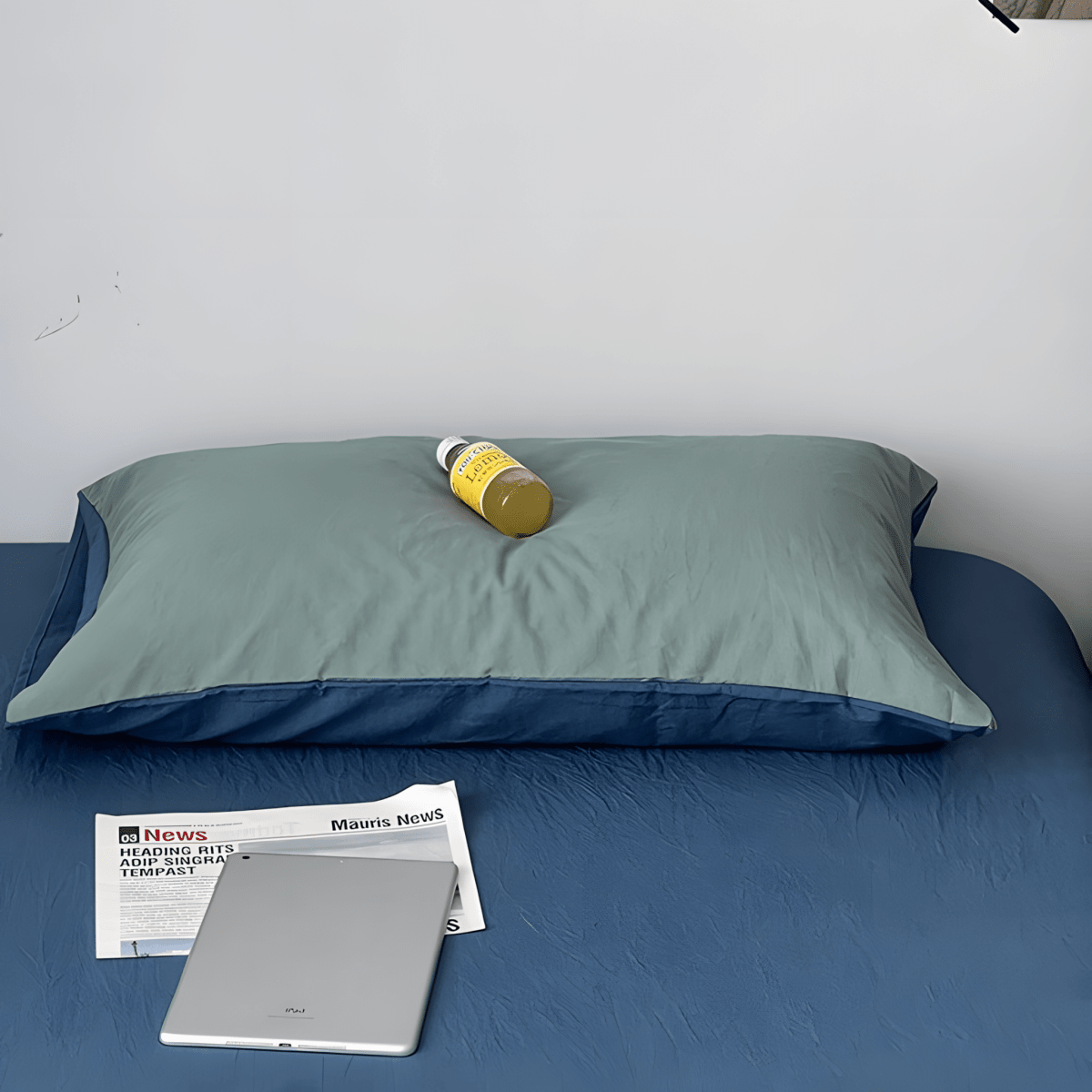 Blue & Fresh Green Cotton Bedding Set