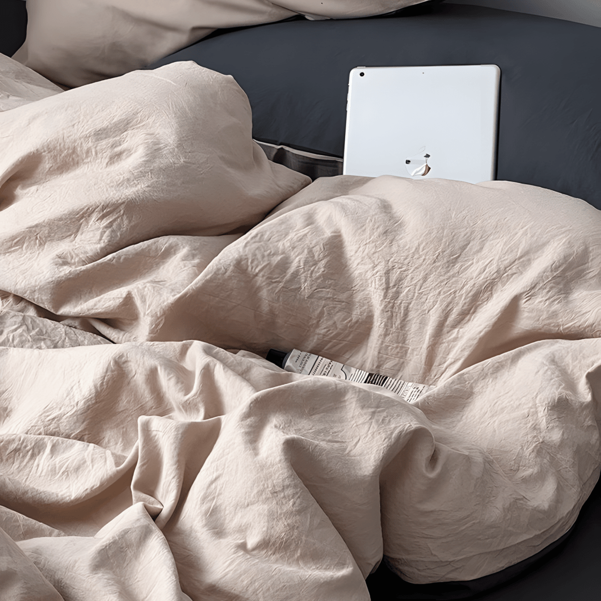 Two-Tone Cotton Bedding Set | Gray Base with Contrast Options - WhisperLinens