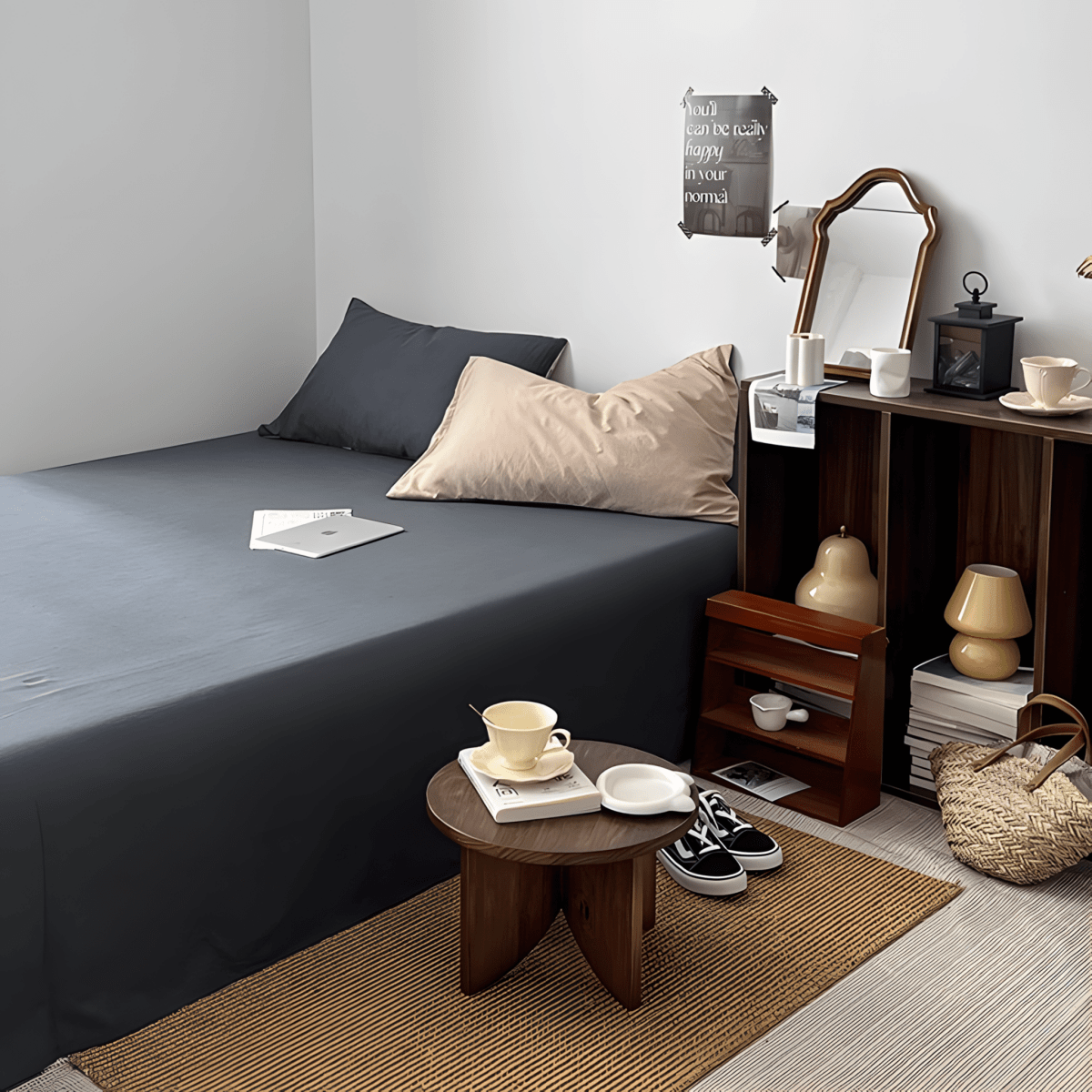 Two-Tone Cotton Bedding Set | Gray Base with Contrast Options - WhisperLinens