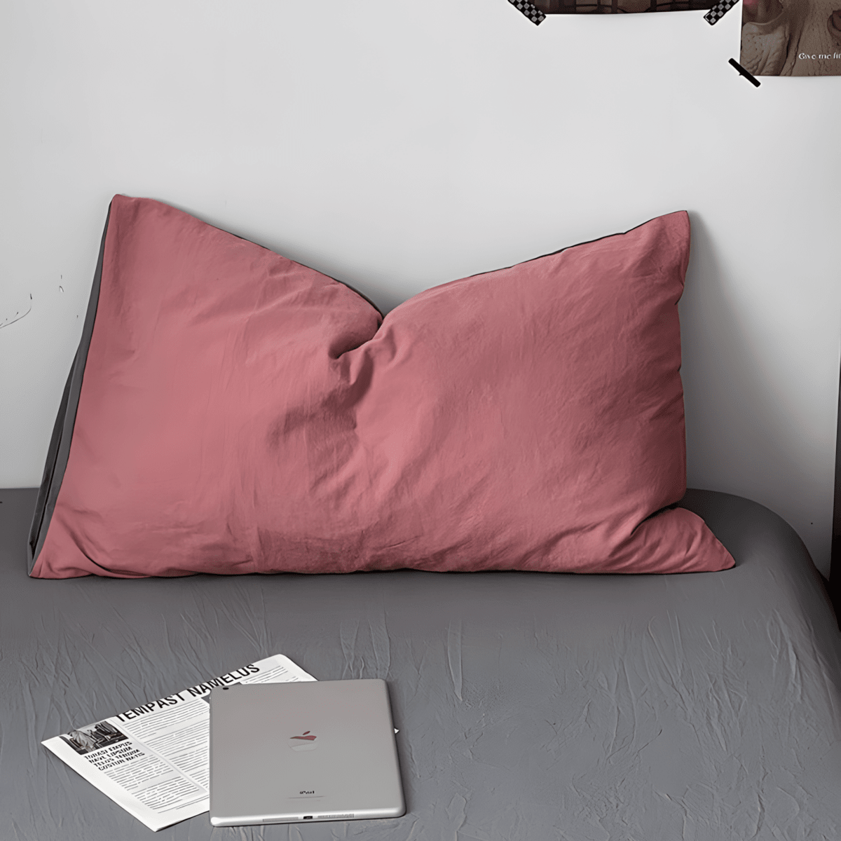 Two-Tone Cotton Bedding Set | Gray Base with Contrast Options - WhisperLinens