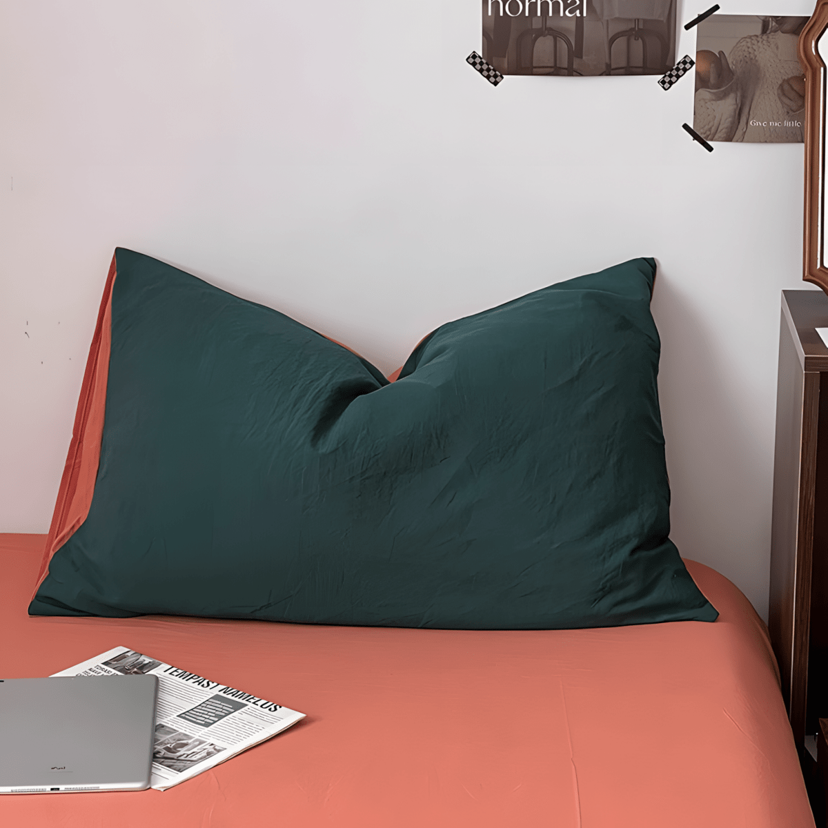 Green & Orange Cotton Bedding Set
