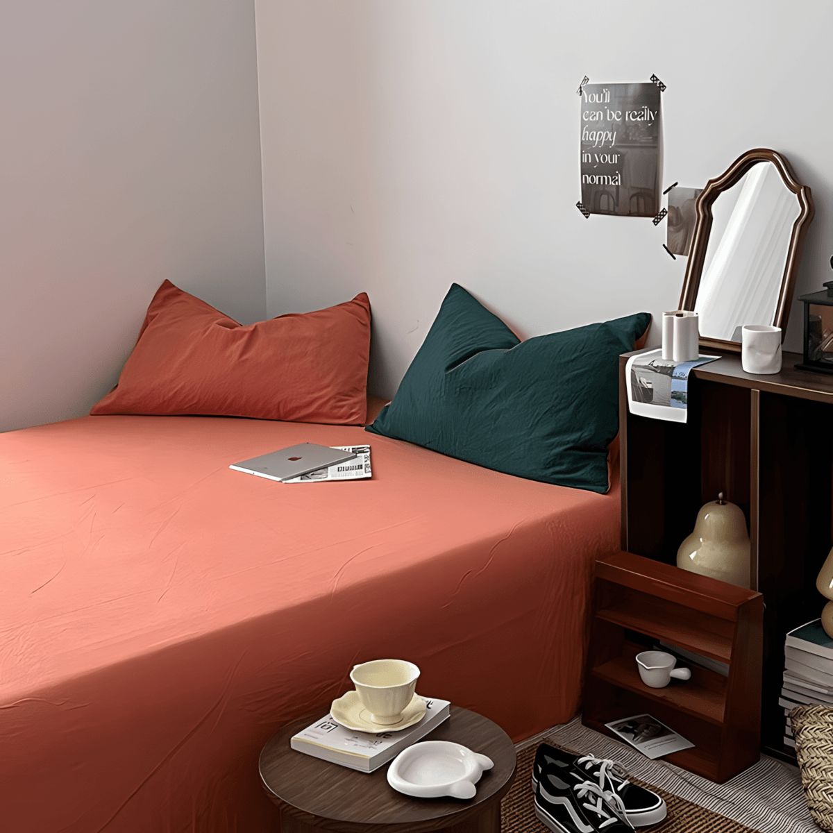 Green & Orange Cotton Bedding Set