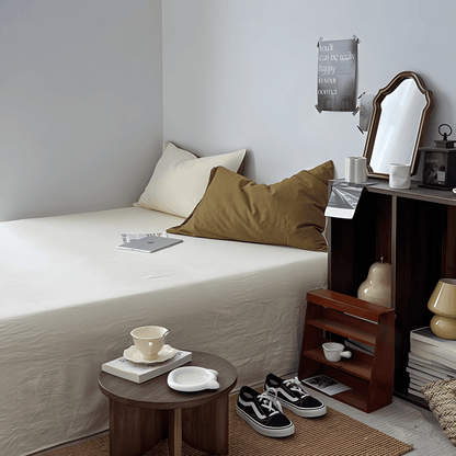 Green & Soft White Cotton Bedding Set
