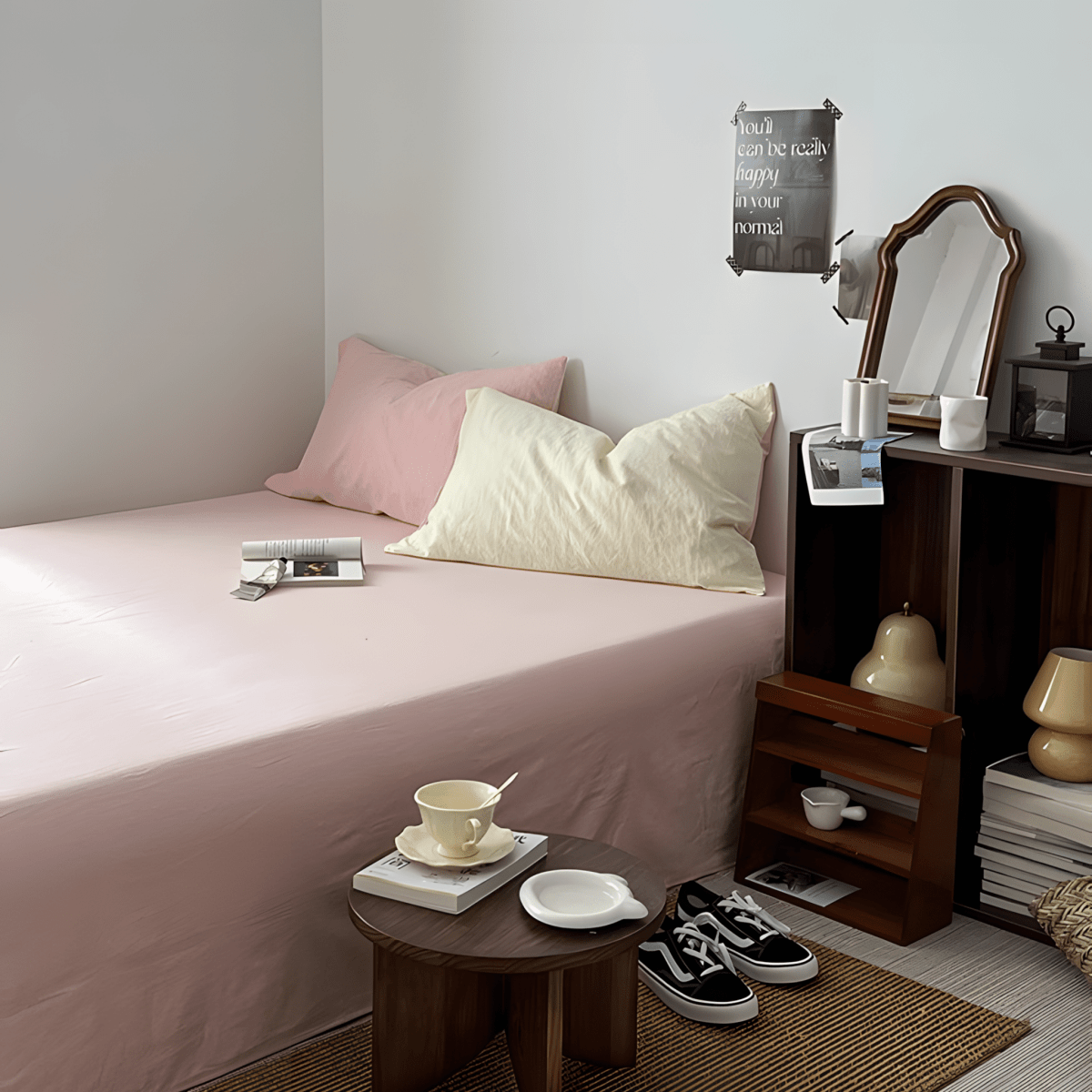 Two-Tone Cotton Bedding Set | Pink Base with Contrast Options - WhisperLinens