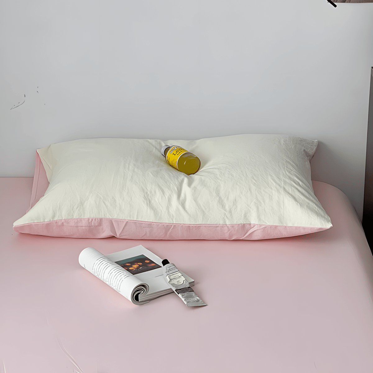 Two-Tone Cotton Bedding Set | Pink Base with Contrast Options - WhisperLinens