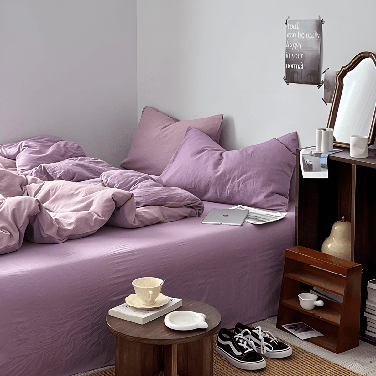 Two-Tone Cotton Bedding Set | Pink Base with Contrast Options - WhisperLinens