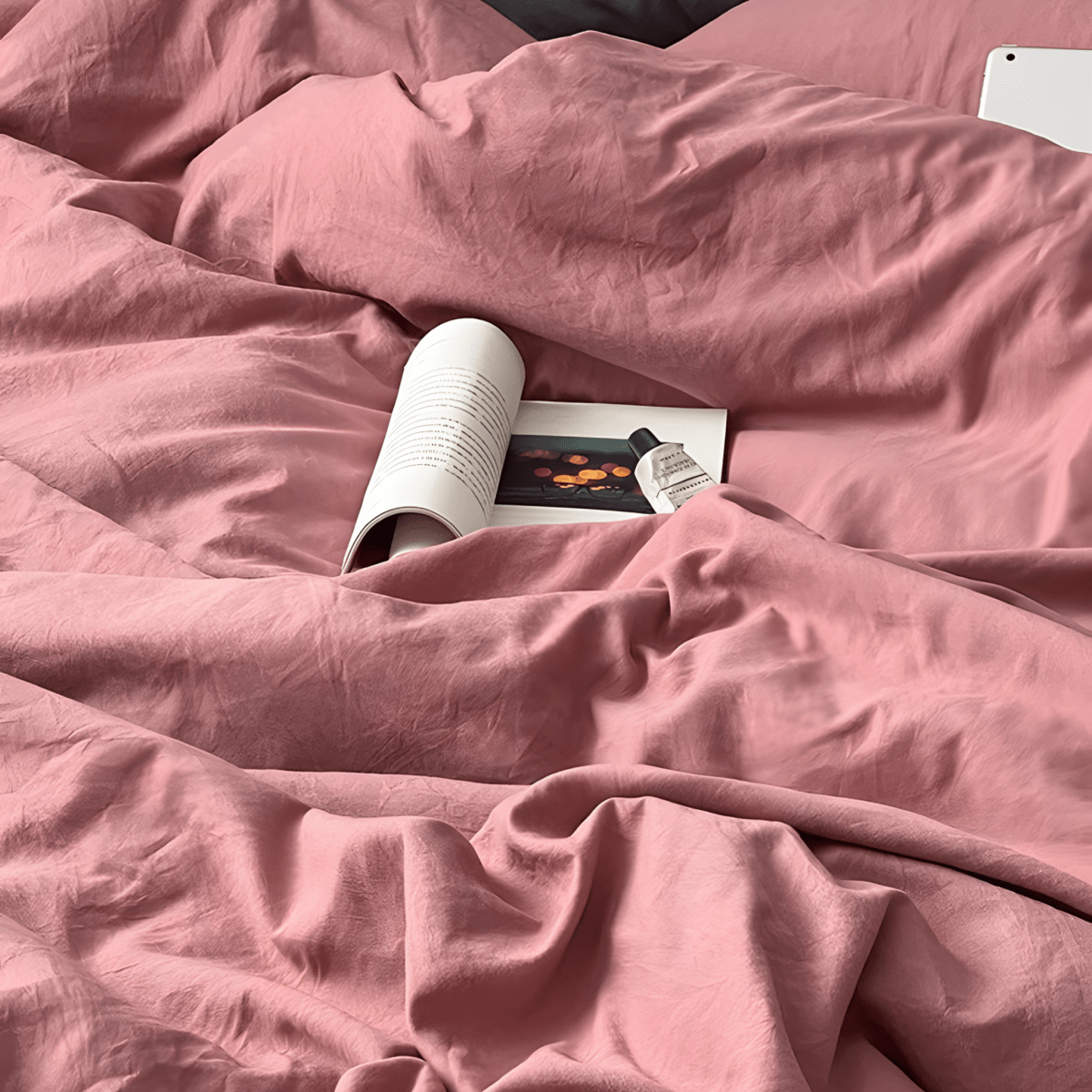 Two-Tone Cotton Bedding Set | Pink Base with Contrast Options - WhisperLinens