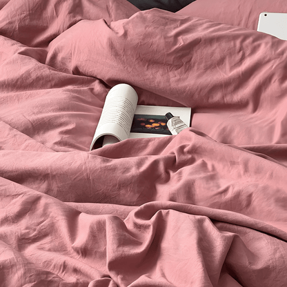 Two-Tone Cotton Bedding Set | Pink Base with Contrast Options - WhisperLinens