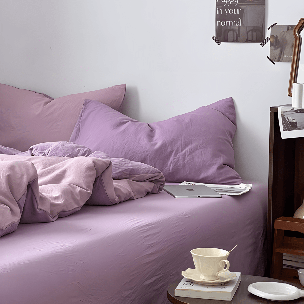 Two-Tone Cotton Bedding Set | Pink Base with Contrast Options - WhisperLinens