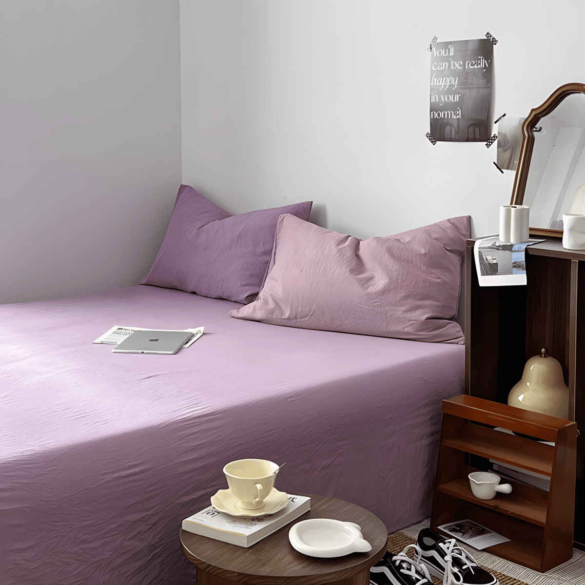 Two-Tone Cotton Bedding Set | Pink Base with Contrast Options - WhisperLinens