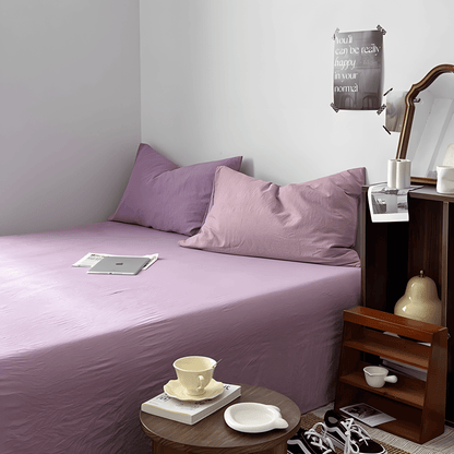 Two-Tone Cotton Bedding Set | Pink Base with Contrast Options - WhisperLinens
