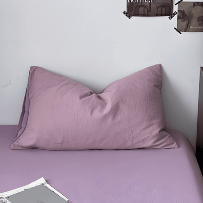 Two-Tone Cotton Bedding Set | Pink Base with Contrast Options - WhisperLinens