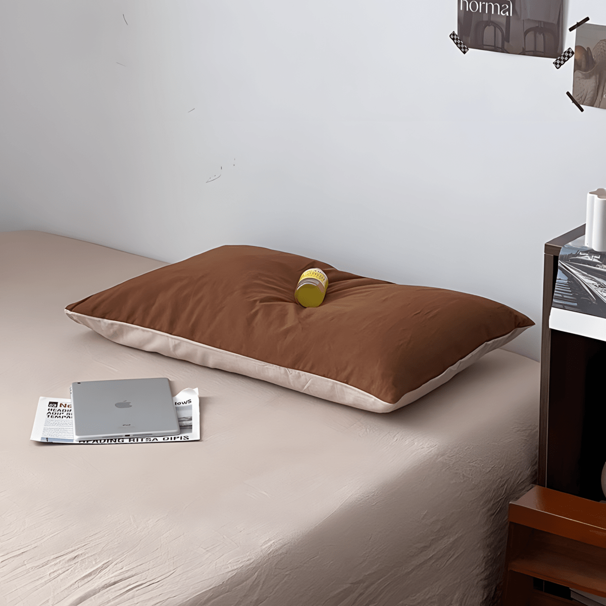 Rust Brown & Milk Tea Cotton Bedding Set