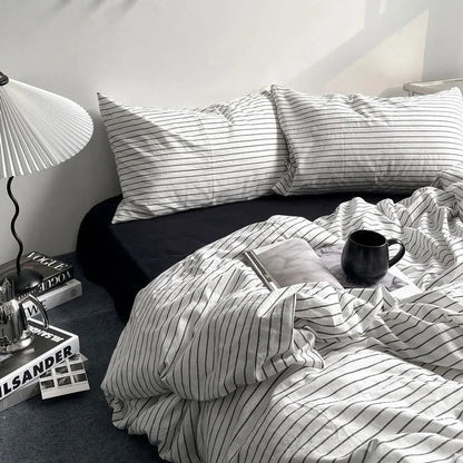 Urban Striped Cotton Bedding Set - WhisperLinens