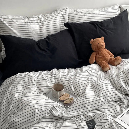 Urban Striped Cotton Bedding Set - WhisperLinens