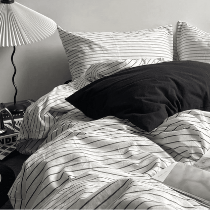 Urban Striped Cotton Bedding Set - WhisperLinens
