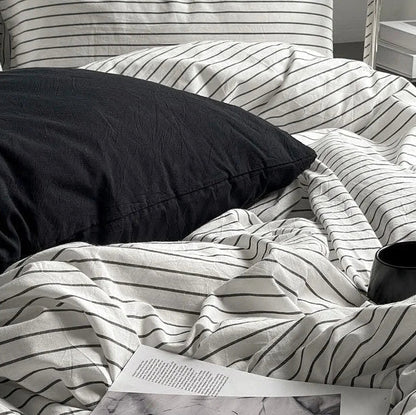 Urban Striped Cotton Bedding Set - WhisperLinens