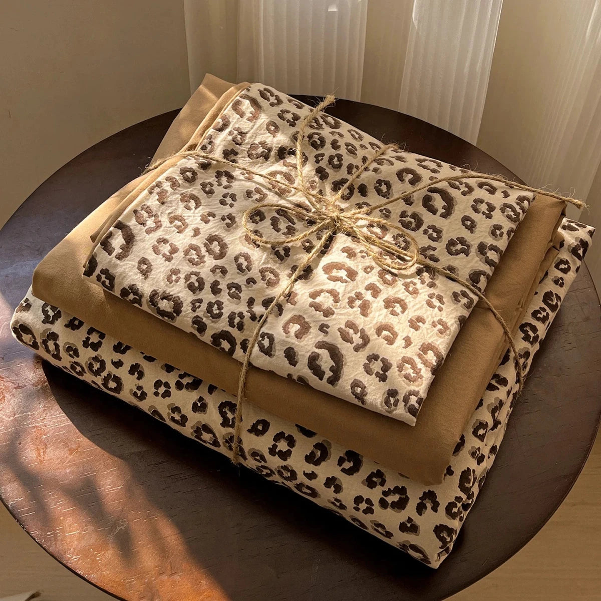 Vintage Leopard Print Bedding Set - WhisperLinens