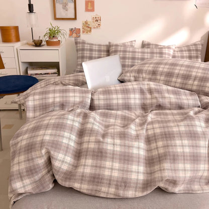 Washed Cotton Check Bedding Collection - WhisperLinens