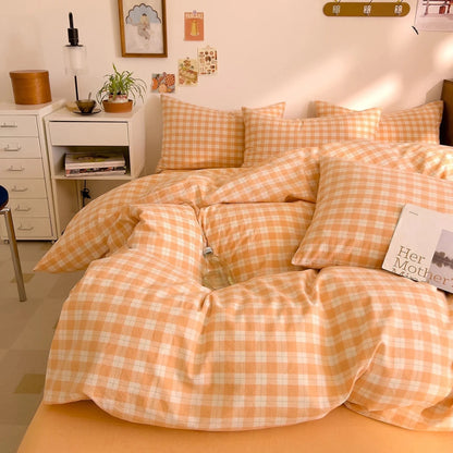 Washed Cotton Check Bedding Collection - WhisperLinens