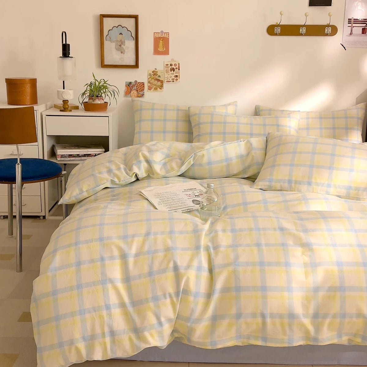 Washed Cotton Check Bedding Collection - WhisperLinens