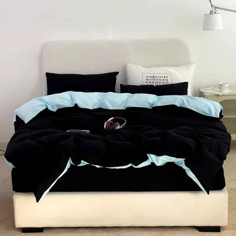 Washed Cotton Duvet Cover Bedding Set - WhisperLinens