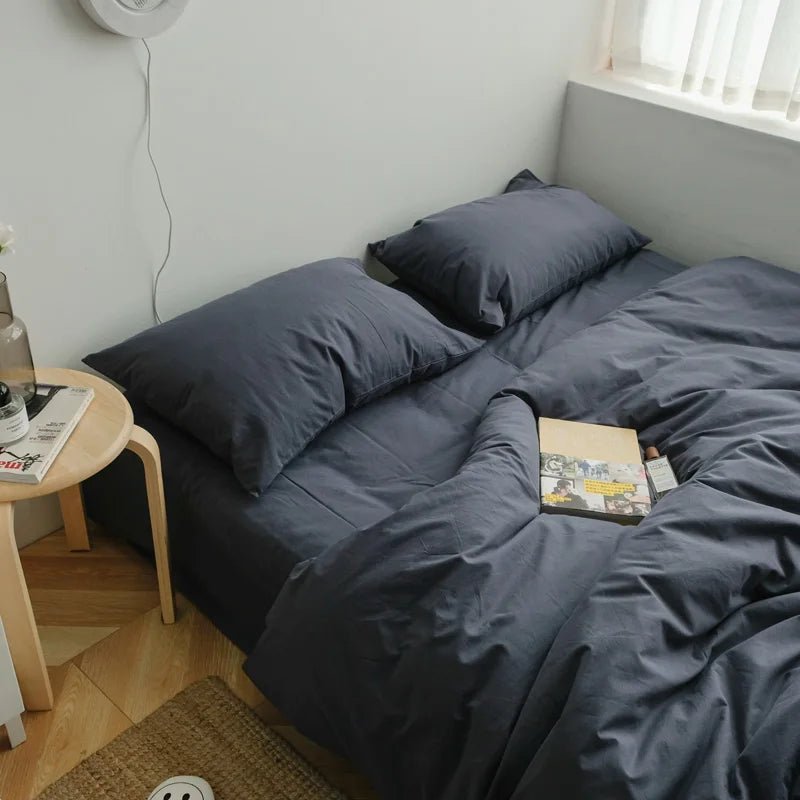Washed Cotton Solid Bedding Set - WhisperLinens