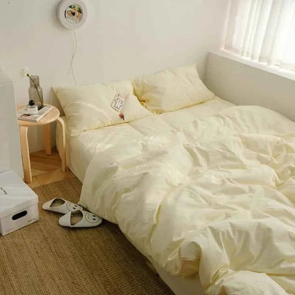 Washed Cotton Solid Bedding Set - WhisperLinens
