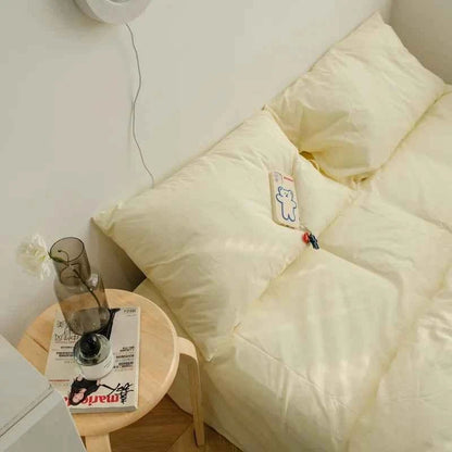 Washed Cotton Solid Bedding Set - WhisperLinens