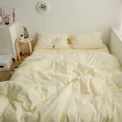 Washed Cotton Solid Bedding Set - WhisperLinens