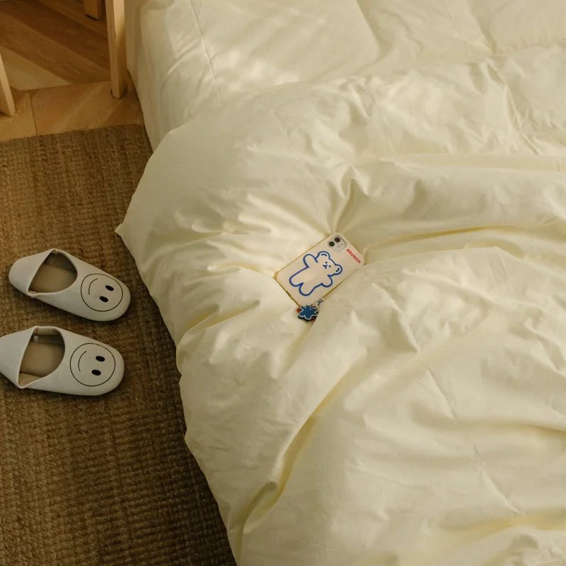 Washed Cotton Solid Bedding Set - WhisperLinens